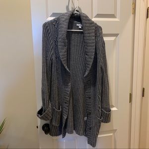 New York & Co Gray Chunky Cardigan Sweater Large